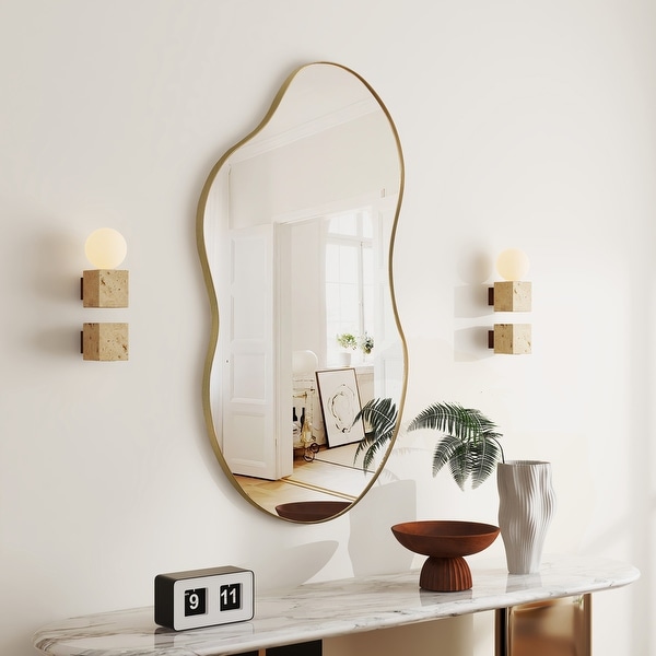 Asymmetrical Wavy Antique Accent Wall Mirror - On Sale - Bed Bath