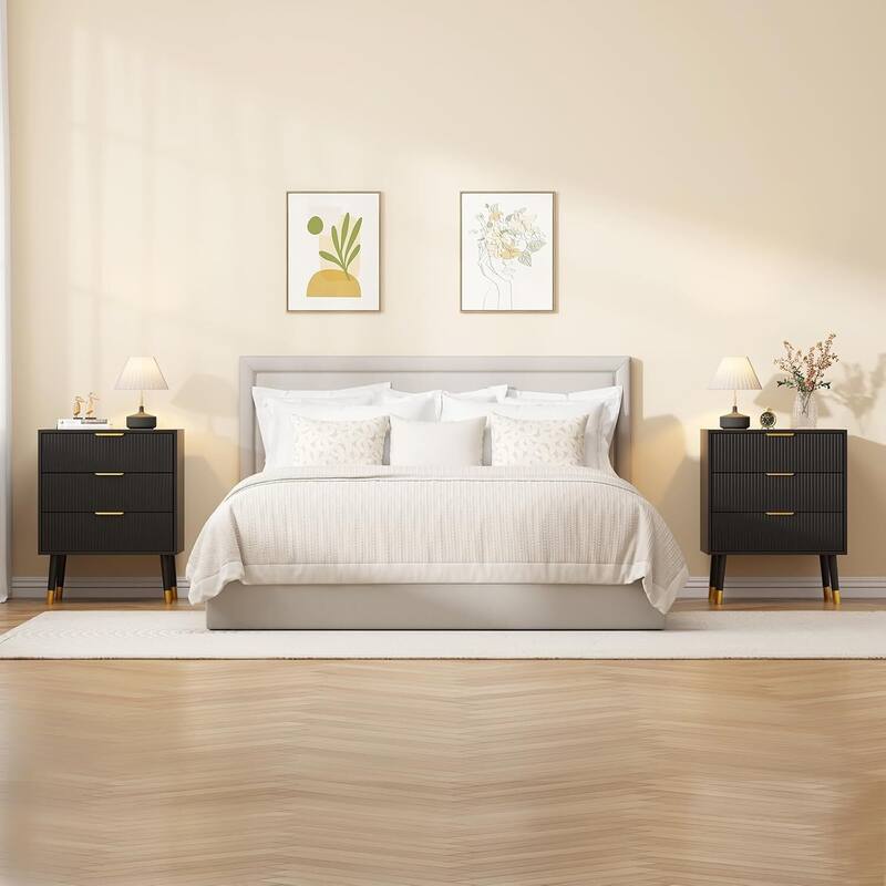 Modern 3 Drawer Dresser, Chest Cabinet Nightstand for Bedroom, Living Room