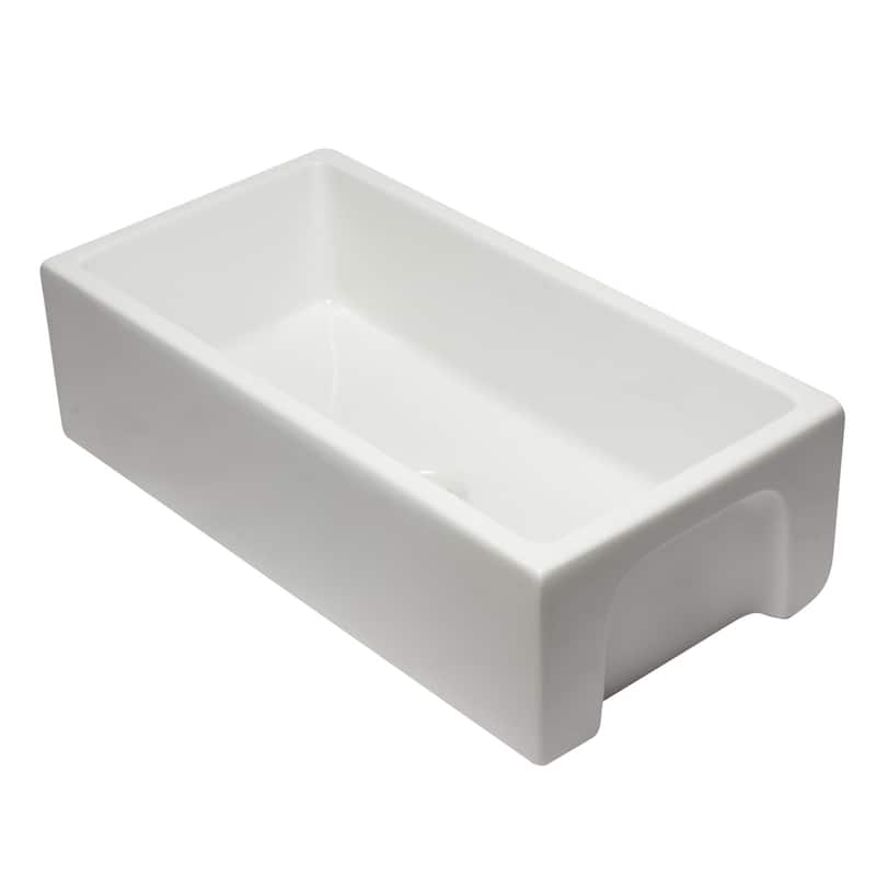ALFI brand 36 inch White Reversible Smooth / Fluted Single Bowl Fireclay Farm Sink