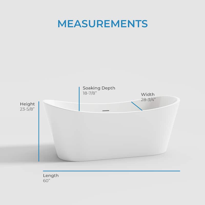 OVE Herschel 60-inch Free-Standing Bathtub in Matte Black
