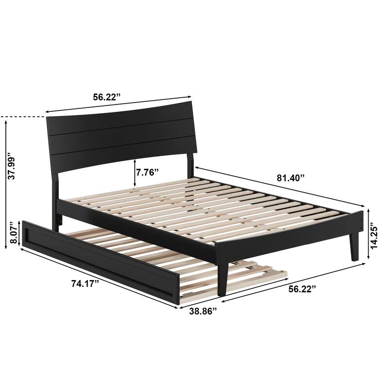 Phoenix Wood Platform Bed with Trundle