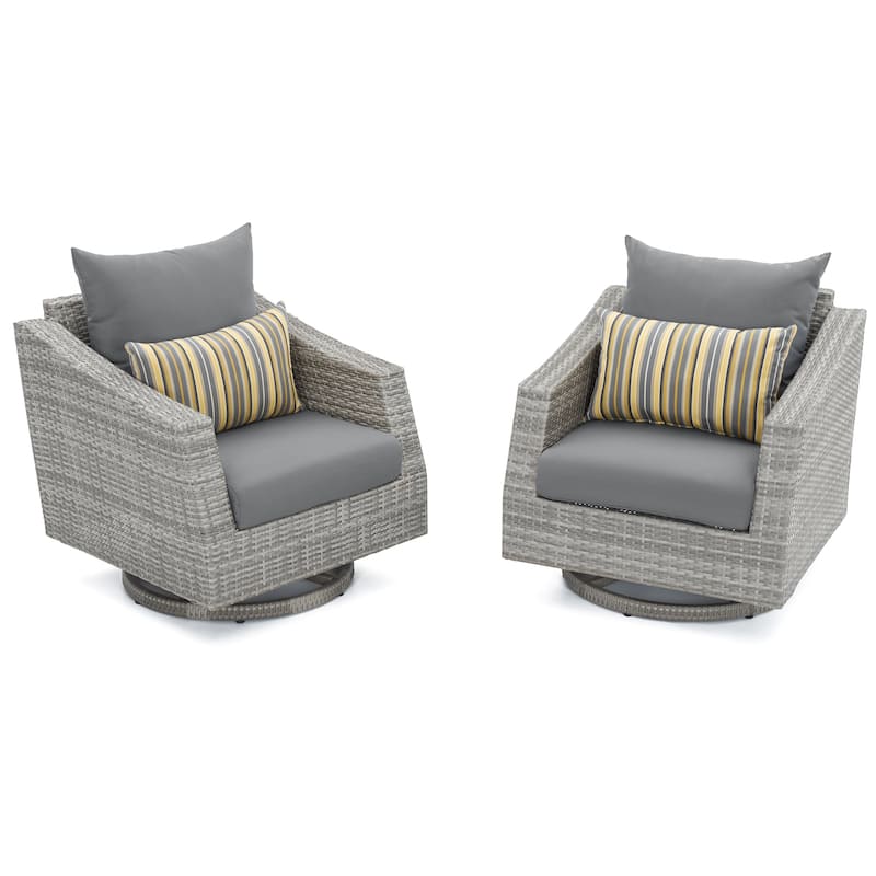 Cannes 2 Piece Sunbrella Outdoor Patio Motion Club Chairs