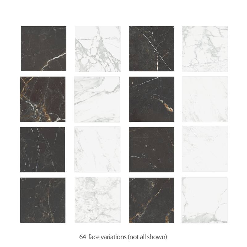 Merola Tile Reve Checker Blanc with Noir 11-3/4" x 11-3/4" Porcelain Floor and Wall Tile