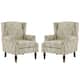 Upholstered Nailhead Trim Armchair Wingback Accent Chairs Set of 2