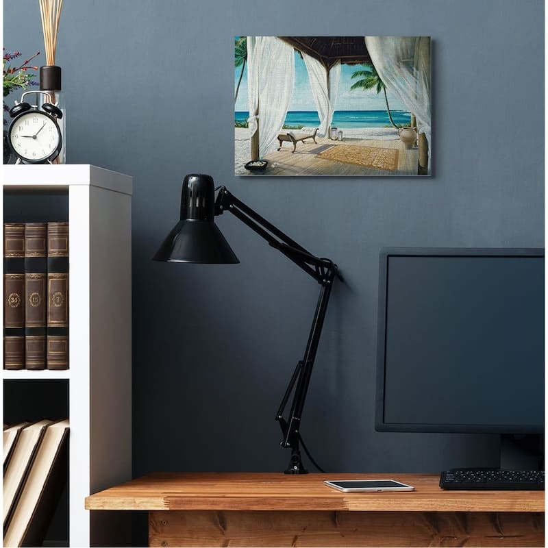 Stupell Beach Resort Ocean Sea Landscape Painting Canvas Wall Art