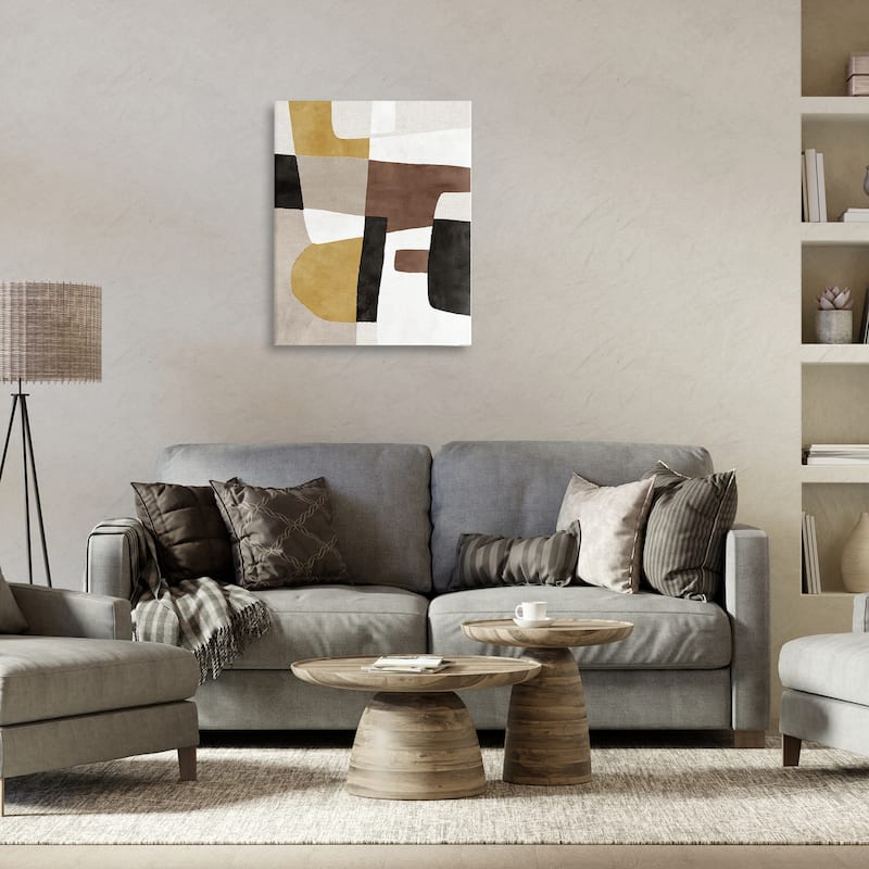 Stupell Abstract Shapes in Earth Tones Canvas Wall Art Design By Amber Sterling