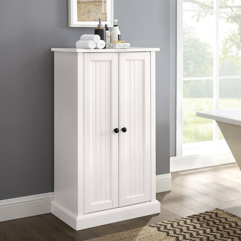 Crosley Seaside Distressed White Accent Cabinet