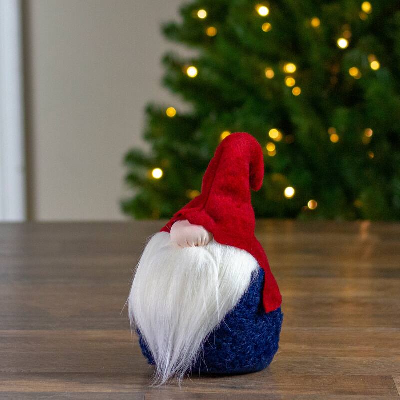 Portly Gnome with Hat Christmas Figurine - 10"