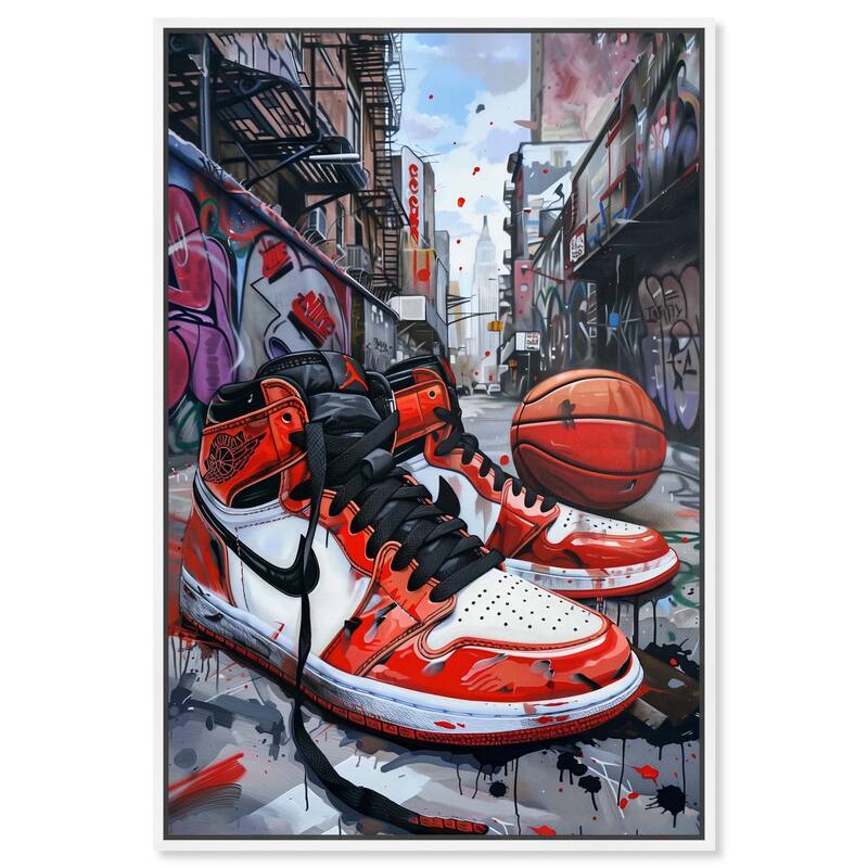 Streetwise Sneakers Canvas by Art Remedy - White - 16" x 24"
