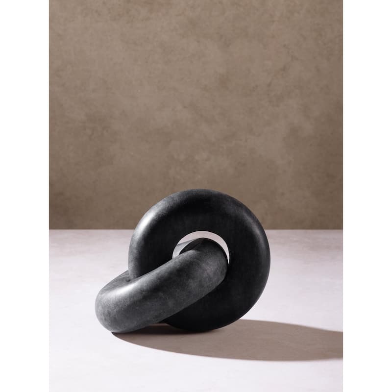Munich Black Marble Knot Sculpture - Large