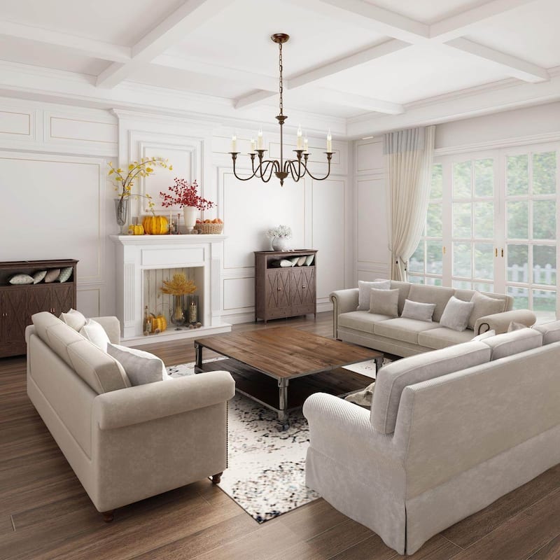 The Gray Barn Modern Farmhouse 6-Light Metal Candle Chandelier for Dining Room - W26.5"x H19.5"
