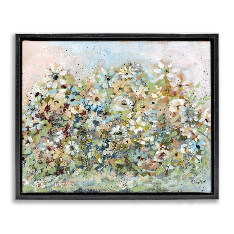 Stupell Bold Garden Blooms Framed Floater Canvas Wall Art Design By Roy Ebert - 21 x 17 - Black
