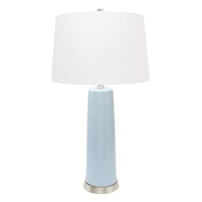 Tansey Ceramic Table Lamp with Casual Linen Lamp Shade