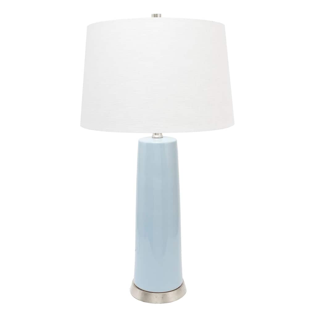 Tansey Ceramic Table Lamp with Casual Linen Lamp Shade