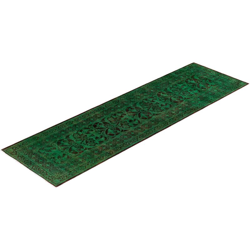 Contemporary Overdyed Wool Hand Knotted Runner - 2' 6" x 8' 9"