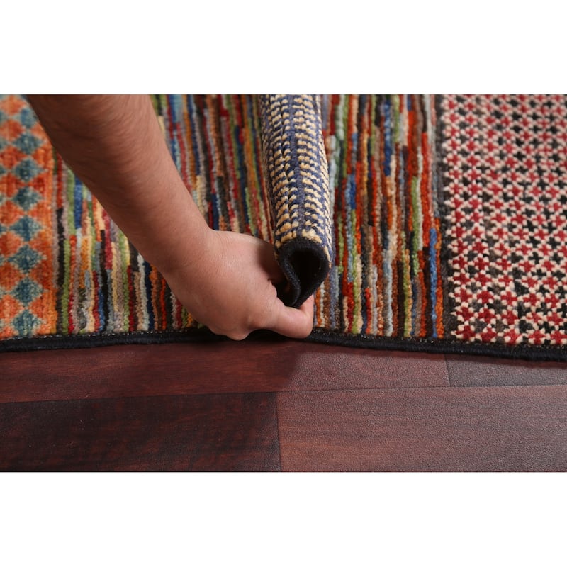 Tribal Contemporary Gabbeh Persian Area Rug Hand-knotted Wool Carpet - 6'6" x 9'8"