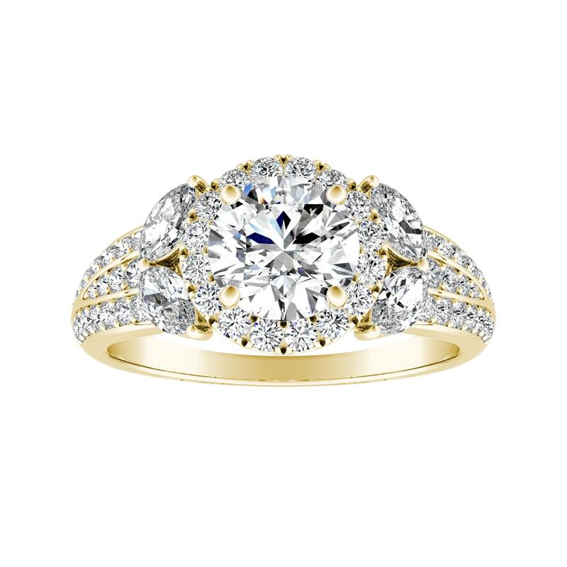Auriya 14k Gold Floral Vintage 1 1/3ctw Round Halo Diamond Engagement Ring (G-H, VS1-VS2)