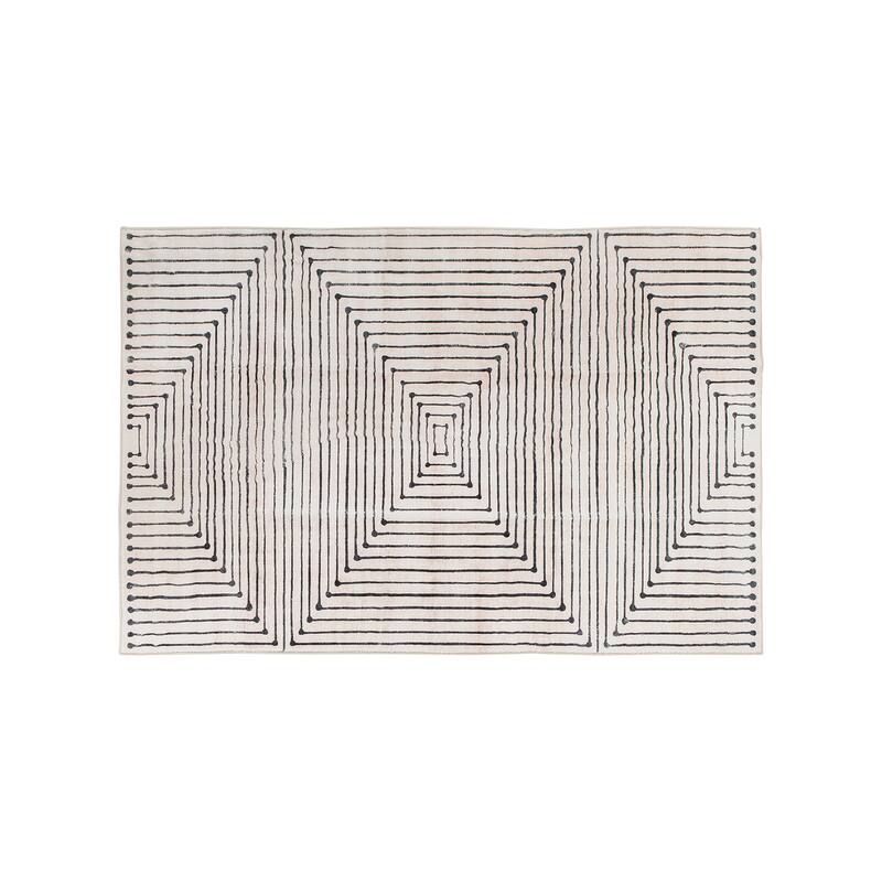 World Rug Gallery Bohemian Stripes Washable Non Slip Area Rug