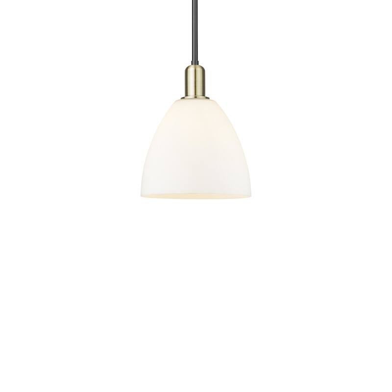 Innovations Lighting 716-1S-13-9 Bristol Pendant Bristol 9" Wide Mini - Black Antique Brass / Matte White