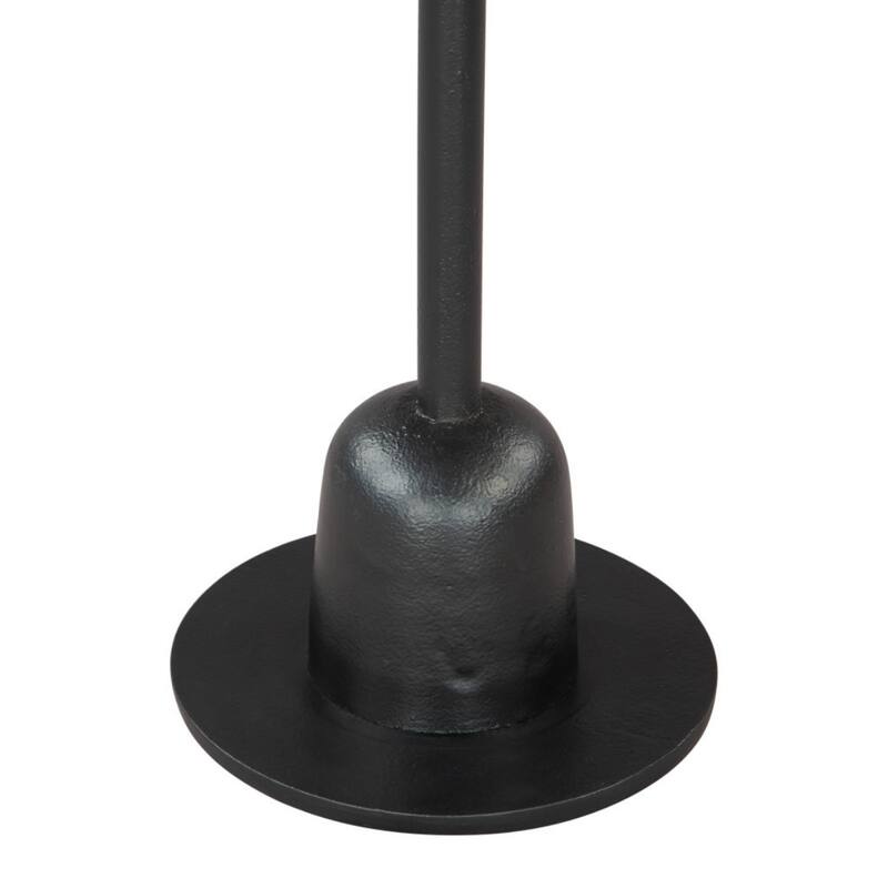 Modern Round Marble Top End Table 25" Tall with Black Aluminum Pedestal Base for Bedroom - 25.2”H x 12”L x 12”W