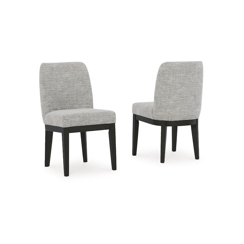 Burkhaus Dark Brown Dining Upholstered Side Chair, Set of 2 - 20.5" W x 24" D x 35.5" H