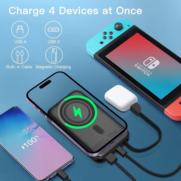 Solar Power Bank 10,000mAh Built-in 4 Cables Hand Crank PD22