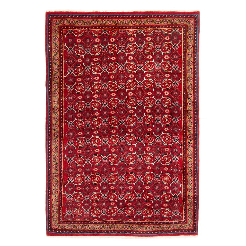 ECARPETGALLERY Hand-knotted Andelz Red Wool Rug - 3'5 x 5'0
