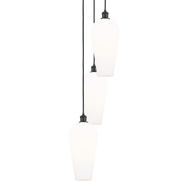 Innovations Lighting 113B-3P-58-15 Chelsea Pendant Chelsea 3 Light 15" - Matte Black / White