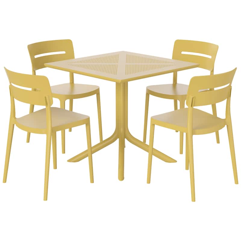 Frond and Form 4-Person Outdoor Square Dining Set