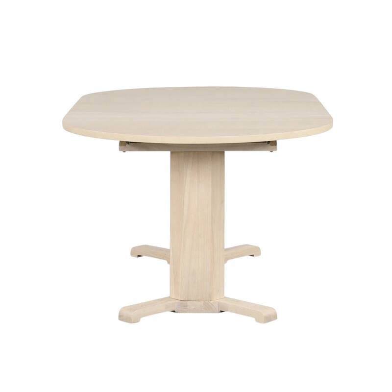 Oval Wooden Dining Table with Leaf in Natural and White Oak - White Oak