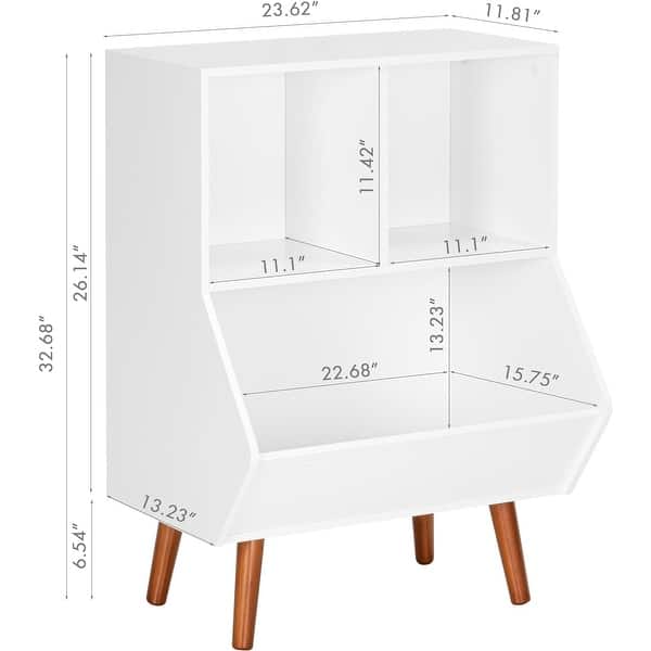 COSTARS Toy Storage Organizer, Kids Bookshelf and Toy Storage with Legs, 3 Cube Storage Organizer