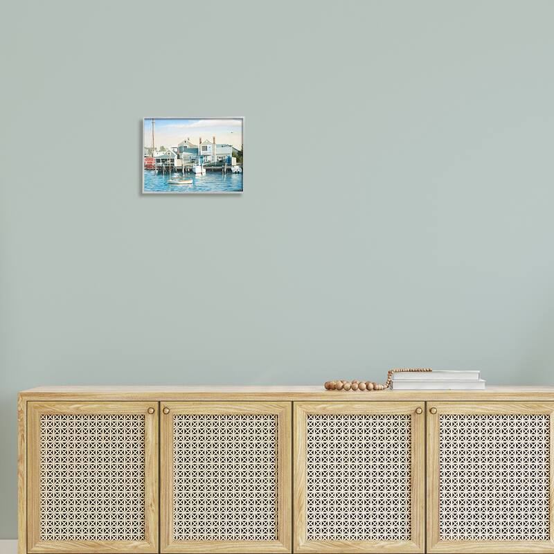 Stupell Relaxing Boats Floating Harbor Marina Ocean Town Framed Wall Art, Design by Tom Mielko - Multi