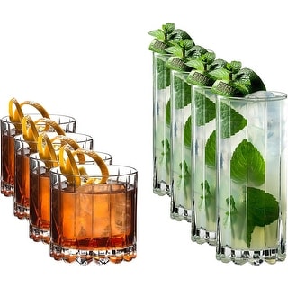 5417/57 Drink Specific Glassware Rocks and Highball, Set of 8, Clear
