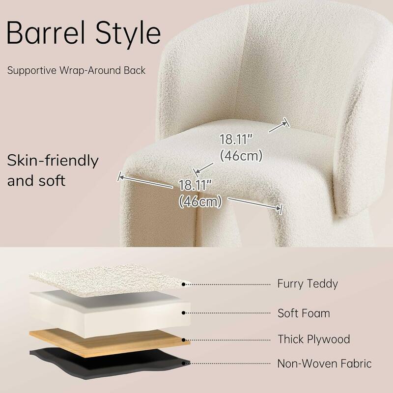 Howtai Barrel Dining Sofa Chairs Upholstered-Fully Wrapped