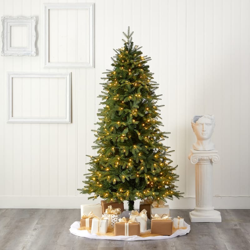 6.5ft. Fir Look Artificial Christmas Tree with 400 Clear LED Lights and 2158 Branches - Full Holiday X-Mas Display