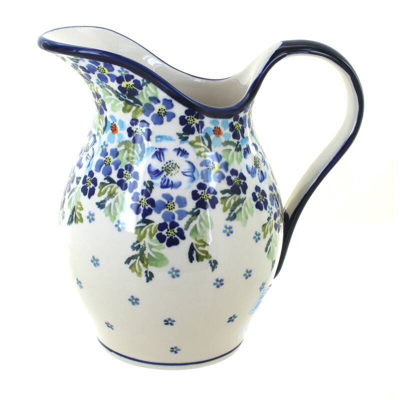 Blue Rose Polish Pottery 1160 Zaklady Pitcher
