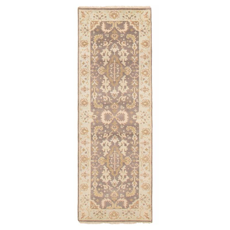 ECARPETGALLERY Hand-knotted Royal Oushak Dark Grey Wool Rug - 2'8 x 7'11 - Dark Grey - 2'8 x 7'11