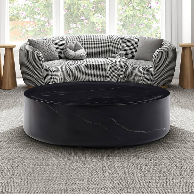 31.49'' Round Ccoffee Table, Sturdy Fiberglass Table for Living Room