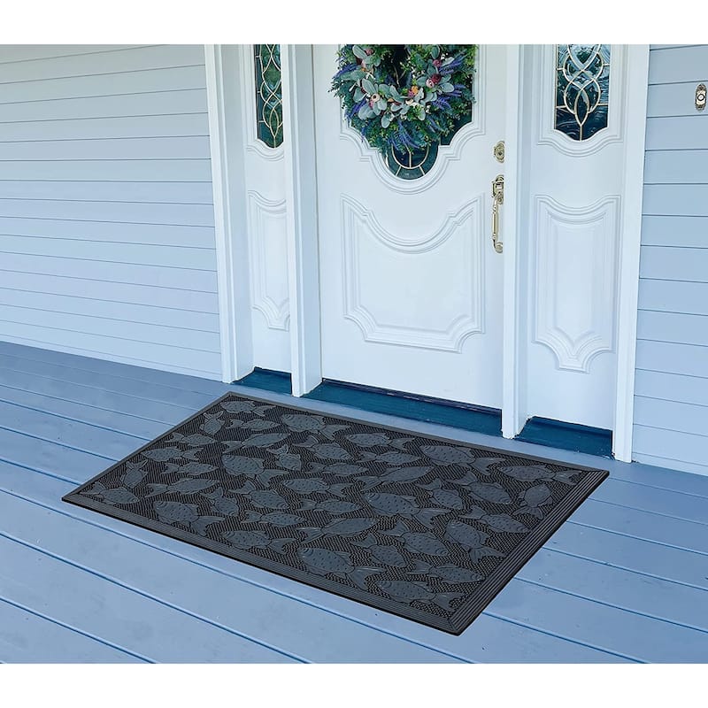 A1HC Rubber Pin Indoor Outdoor Entrance Door Mat, Fun Designed Floor Mat