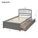 preview thumbnail 17 of 16, Twin size Platform Storage Bed with 2 Side Drawers & Vintage Headboard, Solid Wood Slats Support, Bedroom Furniture
