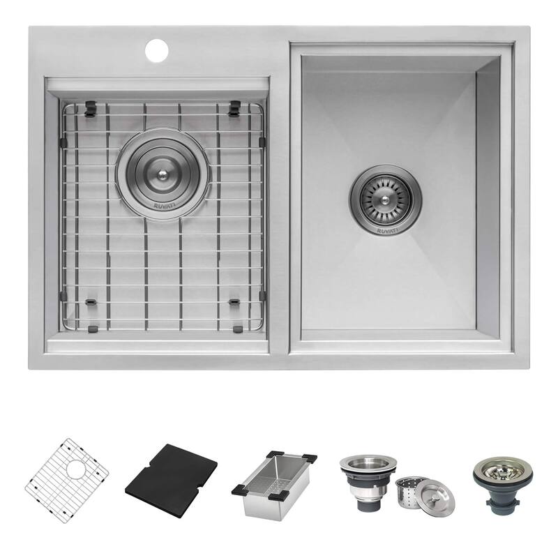 Ruvati Insulated Ice Chest and Outdoor Sink 29 x 20 inch BBQ Workstation Topmount T-316 Stainless Steel - RVQ6290