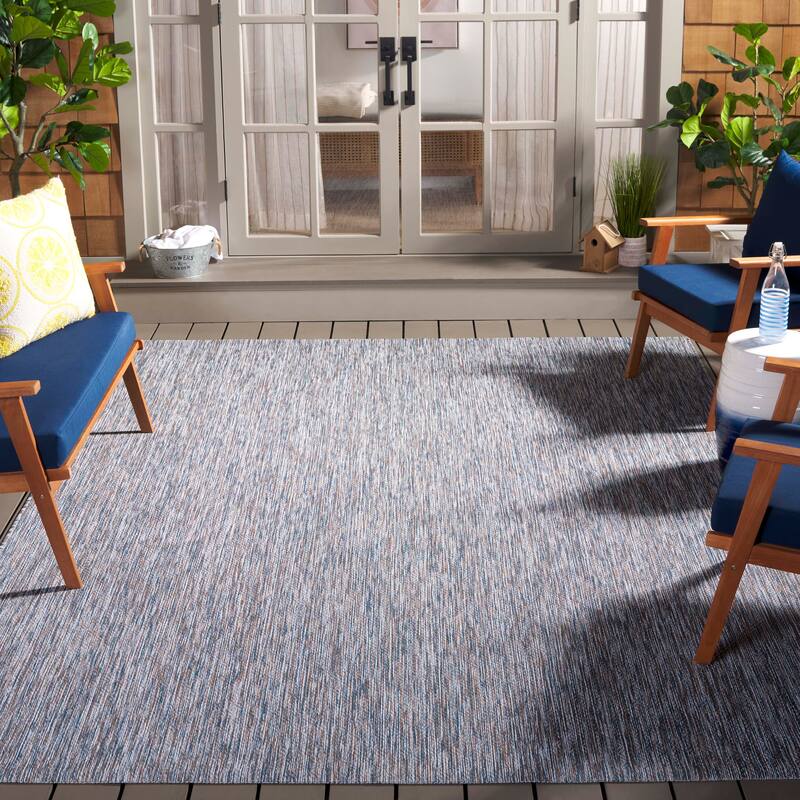 SAFAVIEH Courtyard Lumturie Indoor/Outdoor Waterproof Patio Rug - 8' x 10' - Ivory Blue/Beige