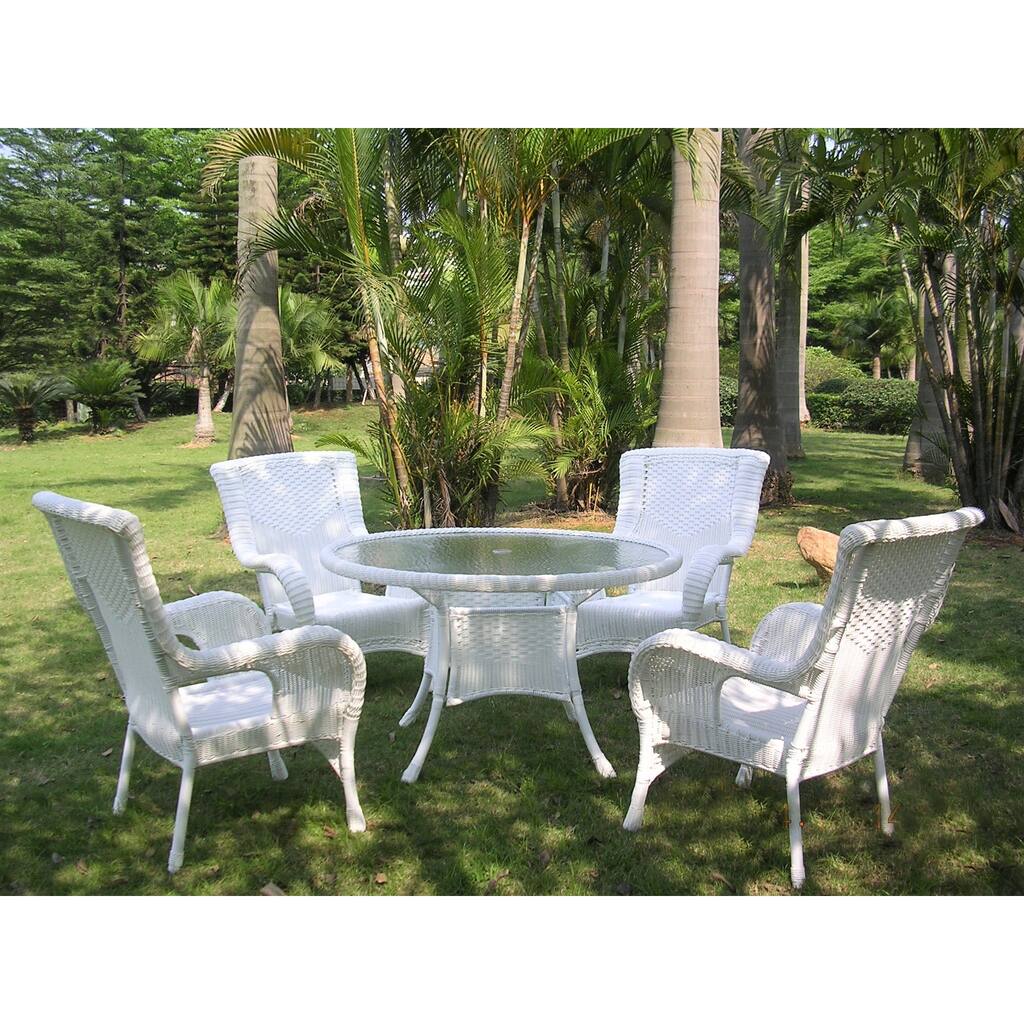 International Caravan San Tropez Resin Wicker 5-Piece Dining Set