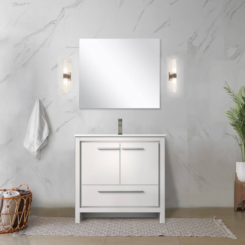 Lafarre Bath Vanity Quartz Top, Sink and Gun Metal Faucet