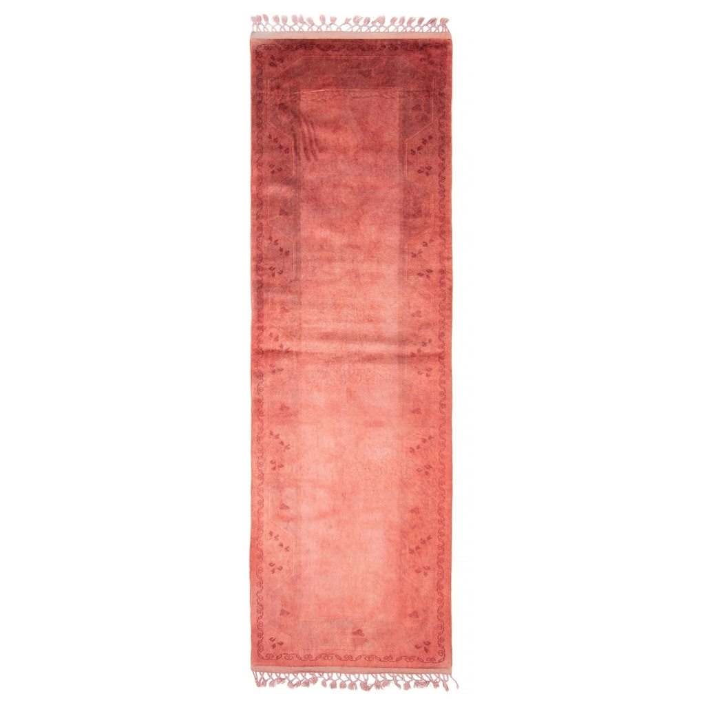 ECARPETGALLERY Hand-knotted Color Transition Blush Wool Rug - 2'8 x 8'10
