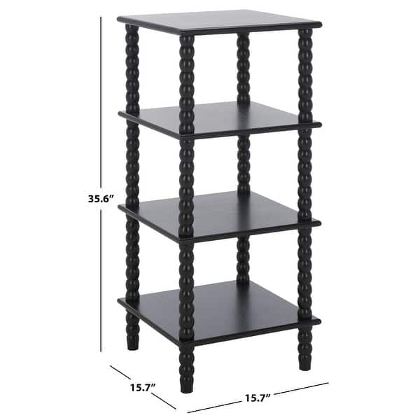 dimension image slide 4 of 5, SAFAVIEH Home Dilyn 4 Tier Shelving Unit - 16" W x 16" D x 36" H