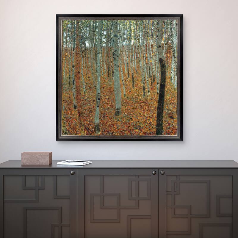 Masterpiece Art Gallery| Forest of Beech Trees by Gustav Klimt - Framed Canvas Art Print