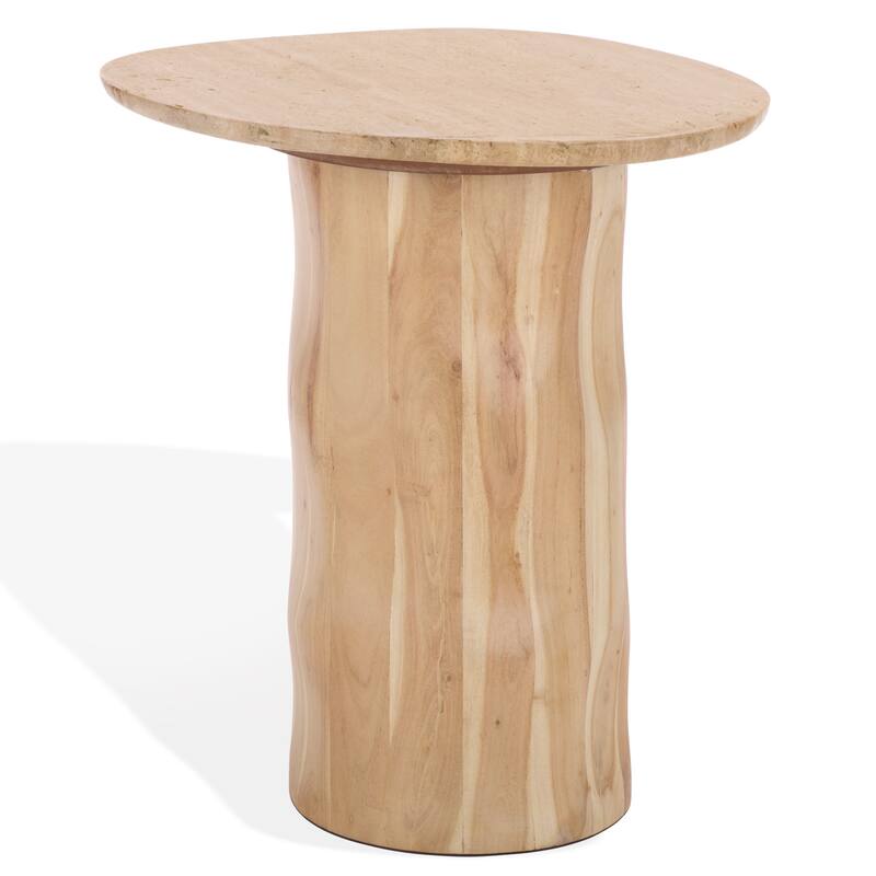 SAFAVIEH Couture Jennamira Travertine Accent Table - 18"W x 17"D x 21"H