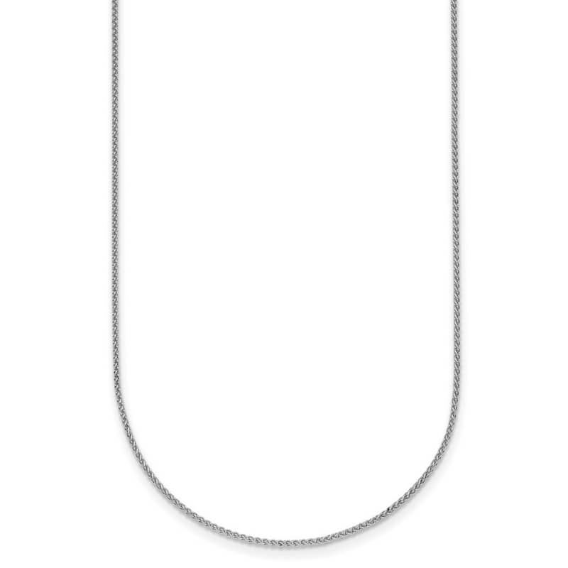 Curata Italian 18k White Gold 1.1mm Wheat Chain Necklace (Lobster)