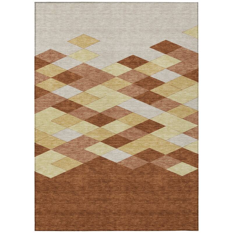 Machine Washable Indoor/ Outdoor Modern Avo Chantille Rug